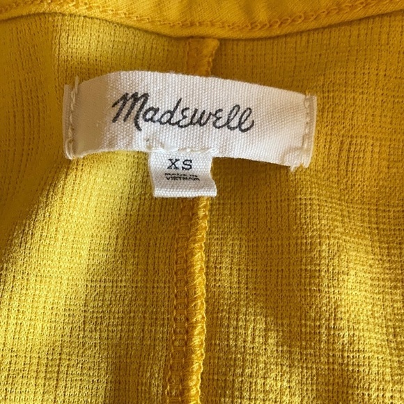 Madewell Crosshatch Side-Tie Dress Texture & Thread Celestial Gold - Picture 6 of 7